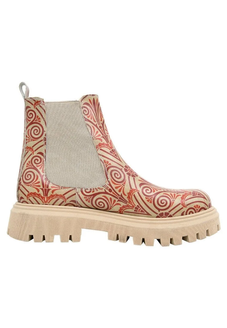 Women Vegan Leather Multicolor Long Boots - Majestic Gold Design