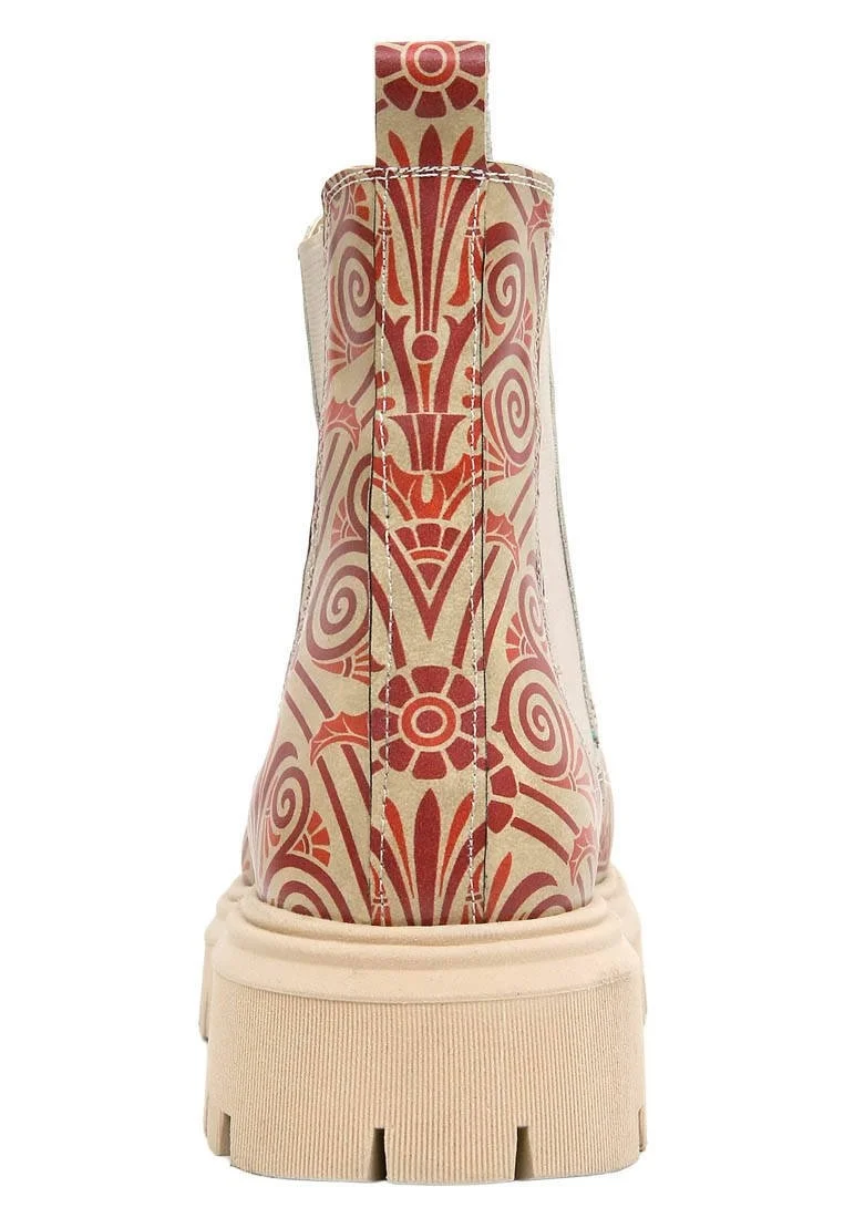 Women Vegan Leather Multicolor Long Boots - Majestic Gold Design