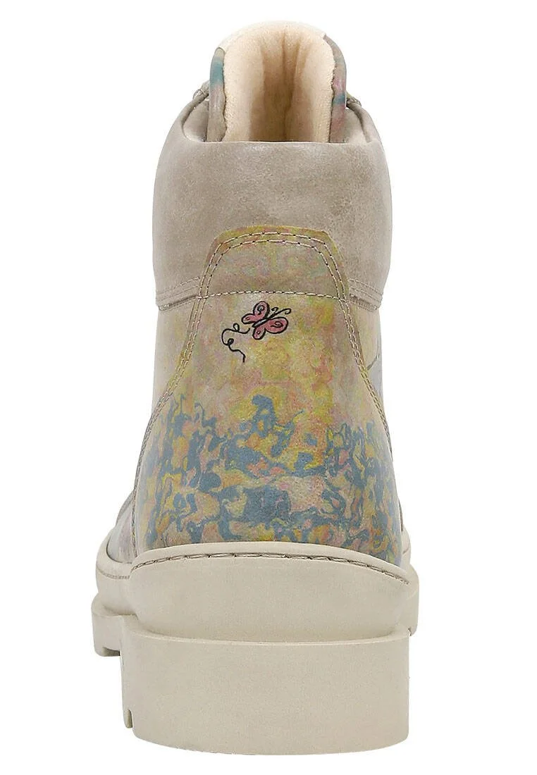 Women Vegan Leather Multicolor Boots - Cat Person Design