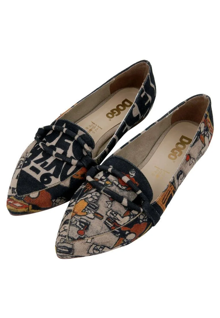 Women Vegan Leather Multicolor Flat Shoes - Supper Design