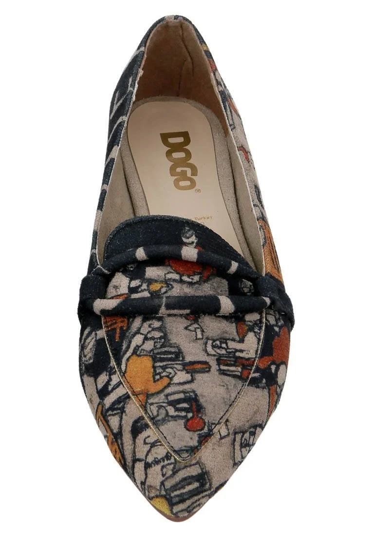 Women Vegan Leather Multicolor Flat Shoes - Supper Design