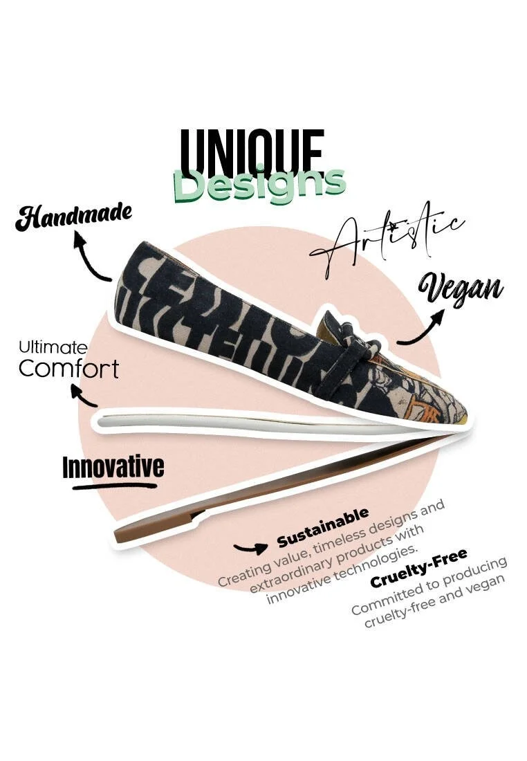 Women Vegan Leather Multicolor Flat Shoes - Supper Design