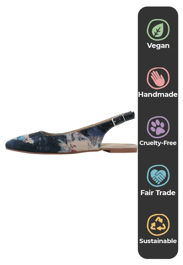 Women Vegan Leather Multicolor Flat Shoes - Ladies Design
