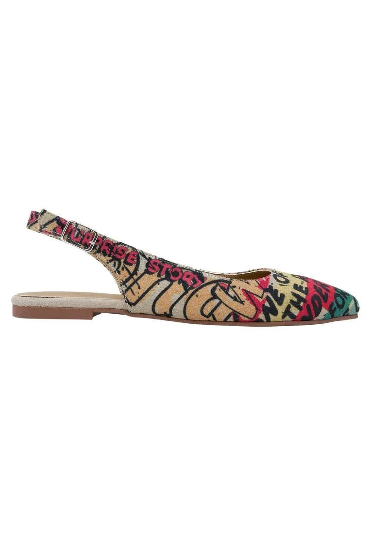 Women Vegan Leather Multicolor Flat Shoes - Warner Bros Wonder Woman Design