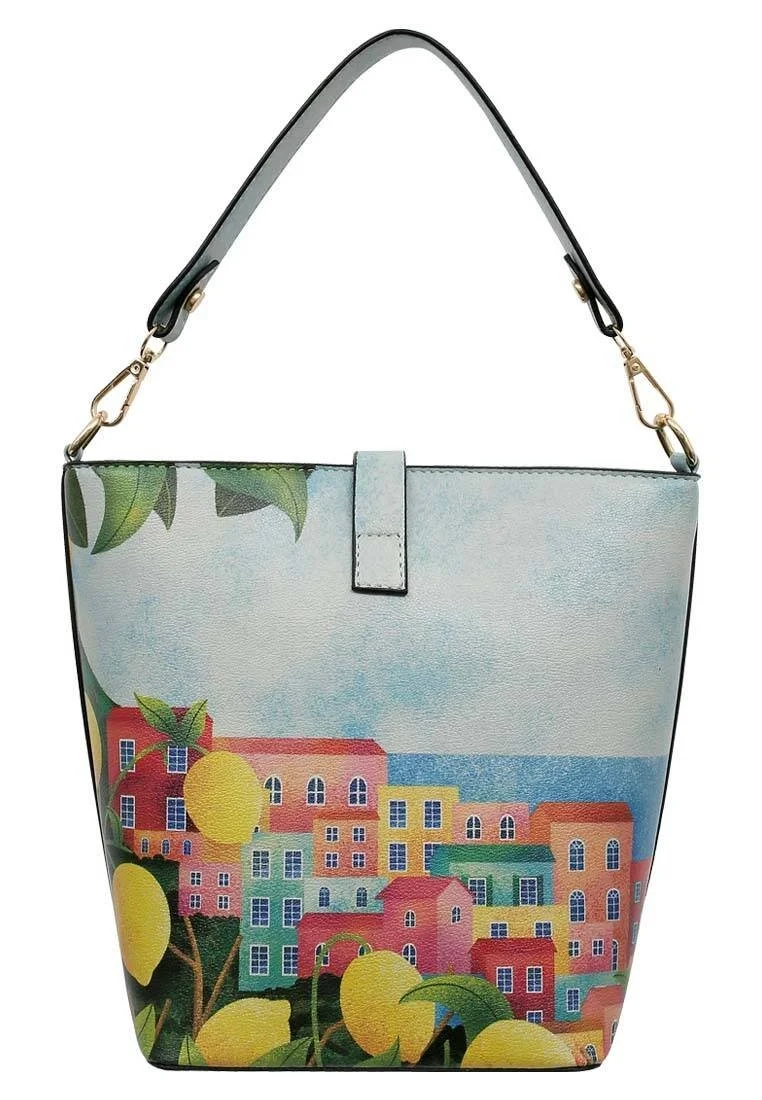 Women Vegan Leather Multicolor Handbag - Positano Design
