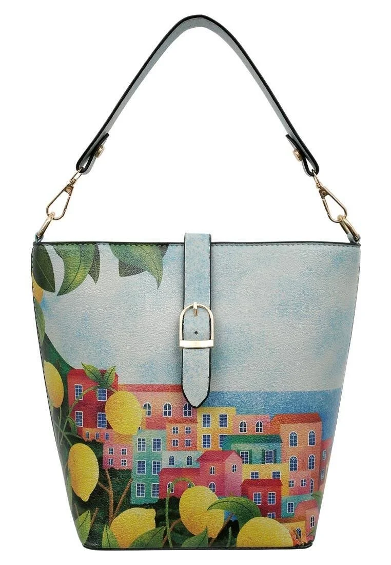 Women Vegan Leather Multicolor Handbag - Positano Design