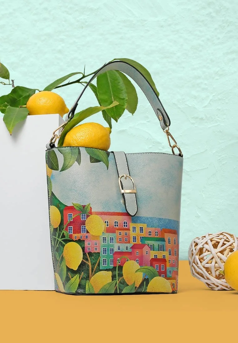 Women Vegan Leather Multicolor Handbag - Positano Design