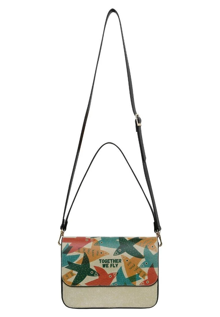 Women Vegan Leather Multicolor Purse - Together We Fly Design