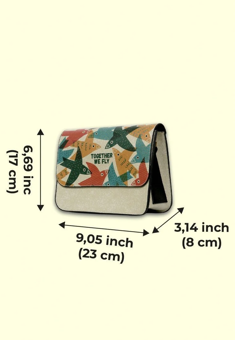 Women Vegan Leather Multicolor Purse - Together We Fly Design