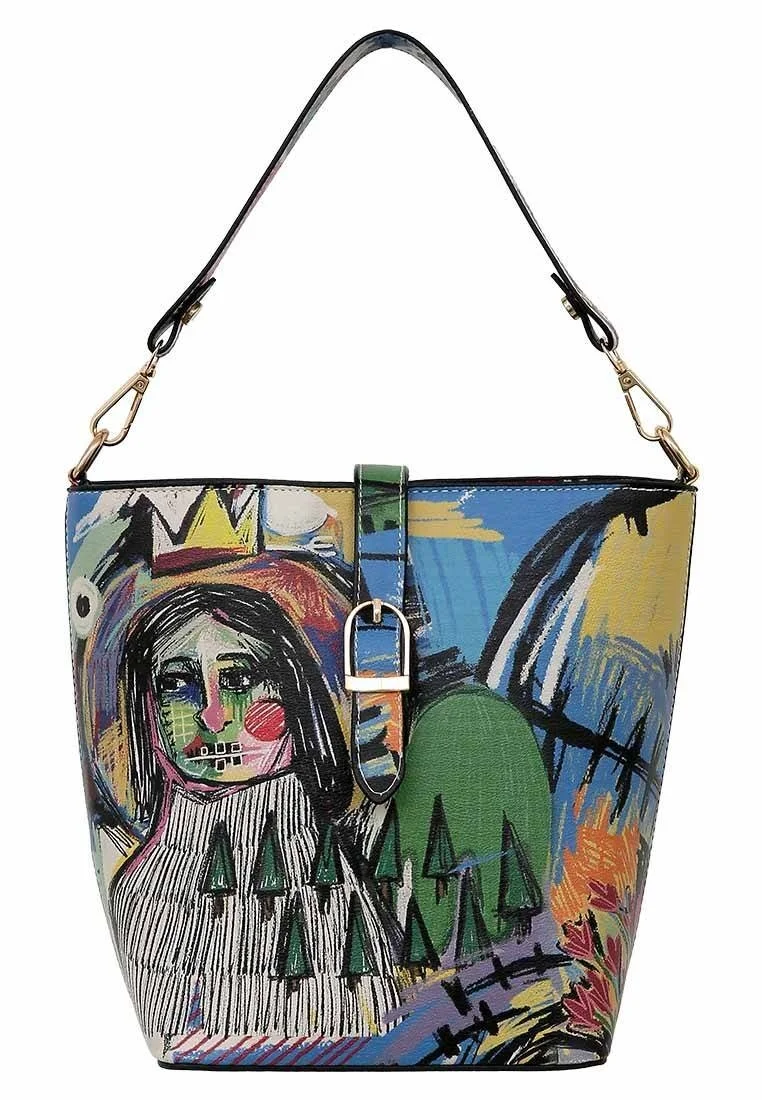 Women Vegan Leather Multicolor Handbag - Live and Save Design