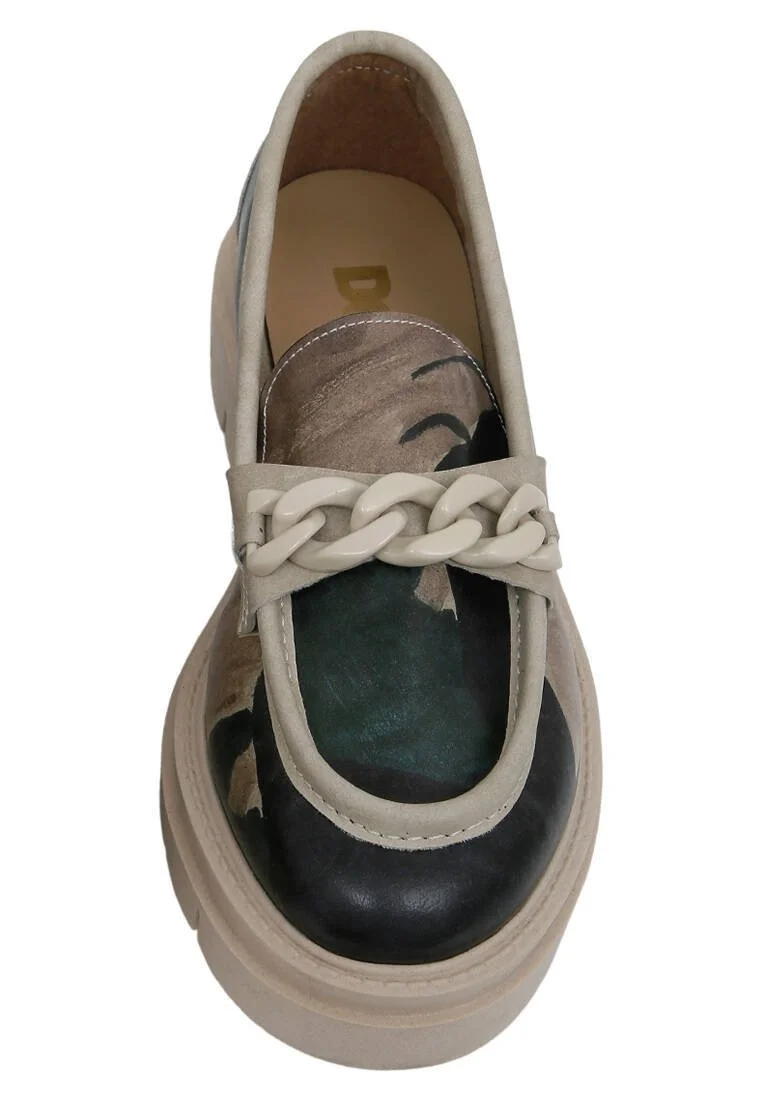 Women Vegan Leather Multicolor Loafers - Petals Design