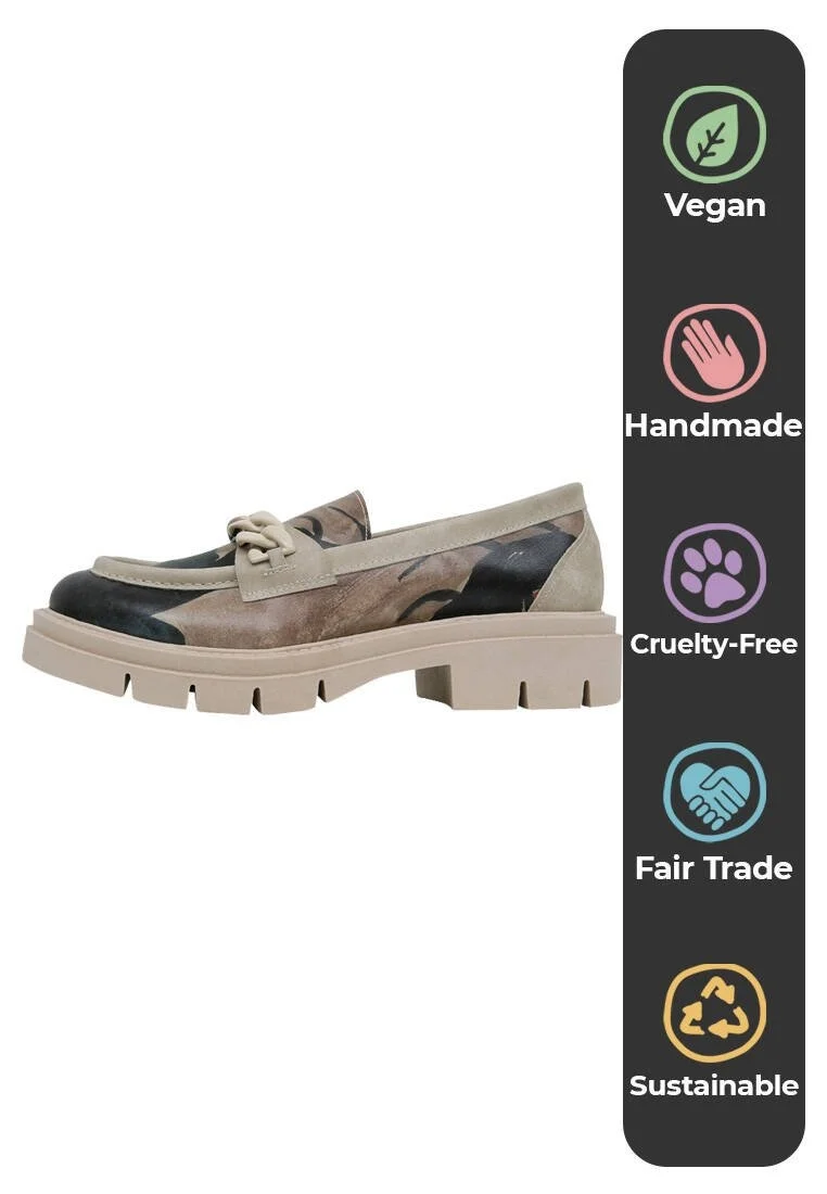 Women Vegan Leather Multicolor Loafers - Petals Design
