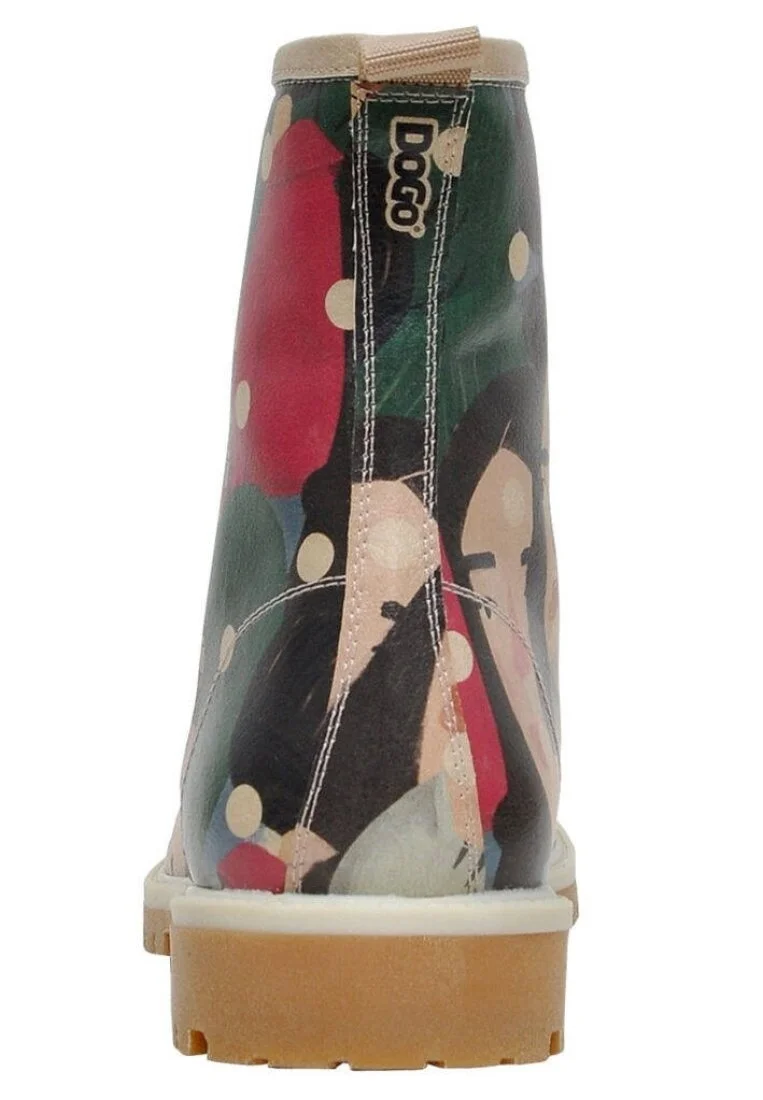 Women Vegan Leather Multicolor Long Boots - Crowded Design