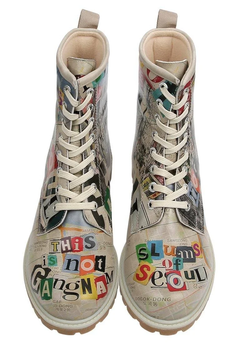 Women Vegan Leather Multicolor Long Boots - Not Gangnam Design