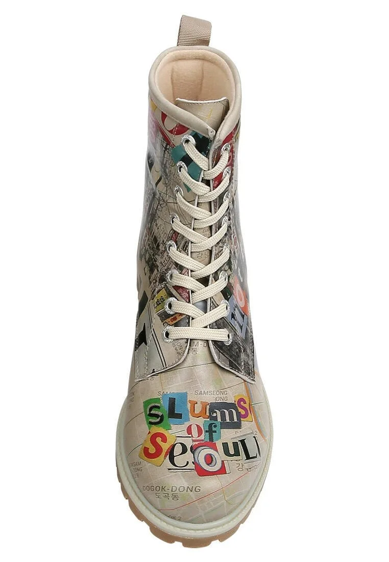Women Vegan Leather Multicolor Long Boots - Not Gangnam Design
