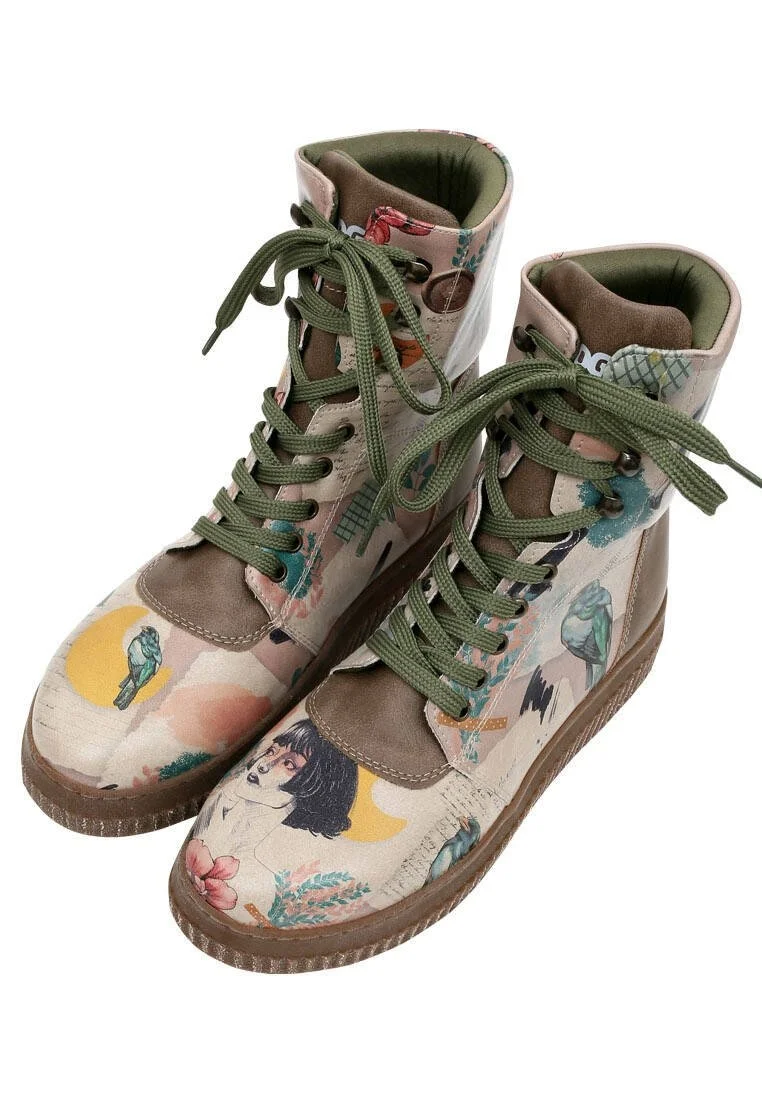 Women Vegan Leather Multicolor Long Boots - Sonnet From Life Design