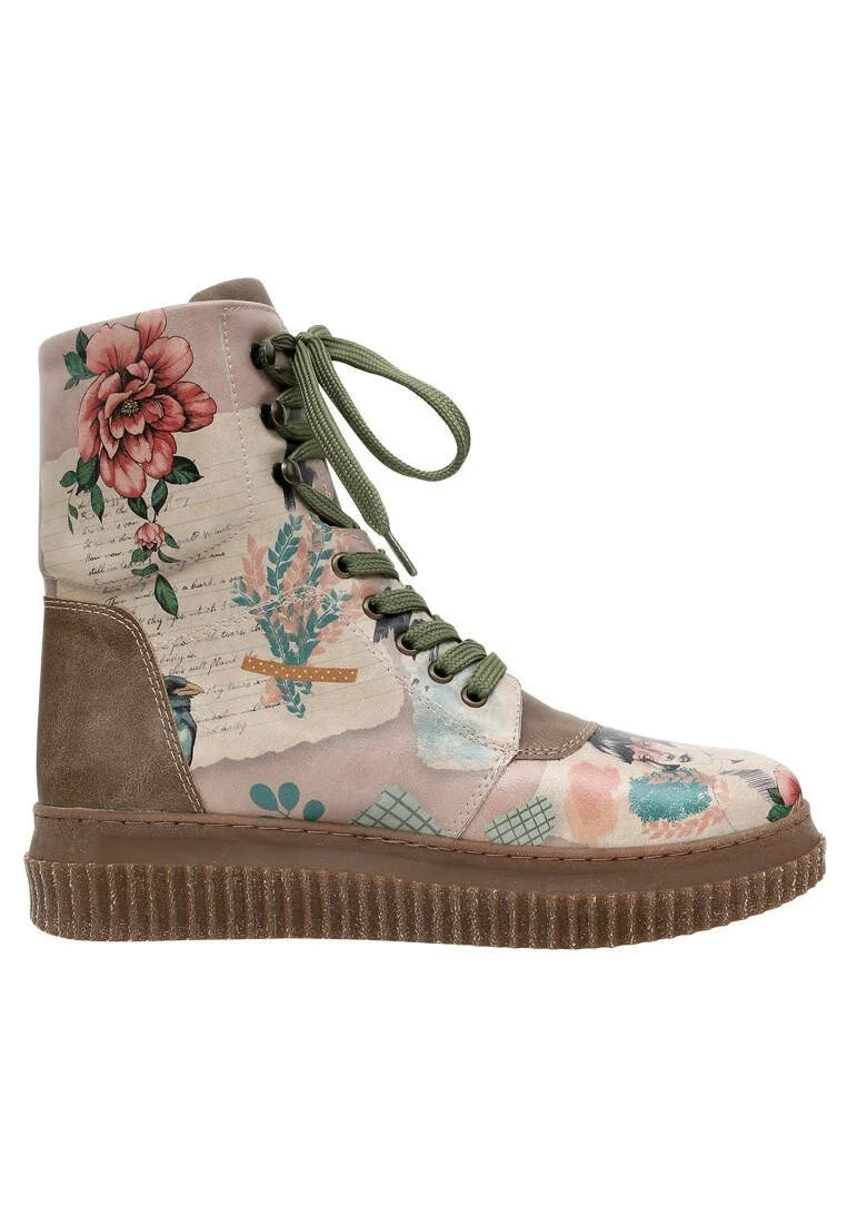 Women Vegan Leather Multicolor Long Boots - Sonnet From Life Design