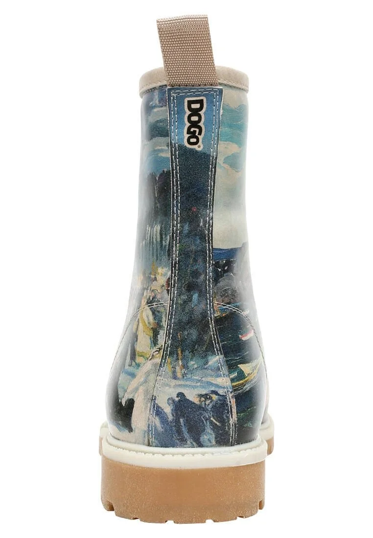 Women Vegan Leather Multicolor Long Boots - Brush Strokes Design