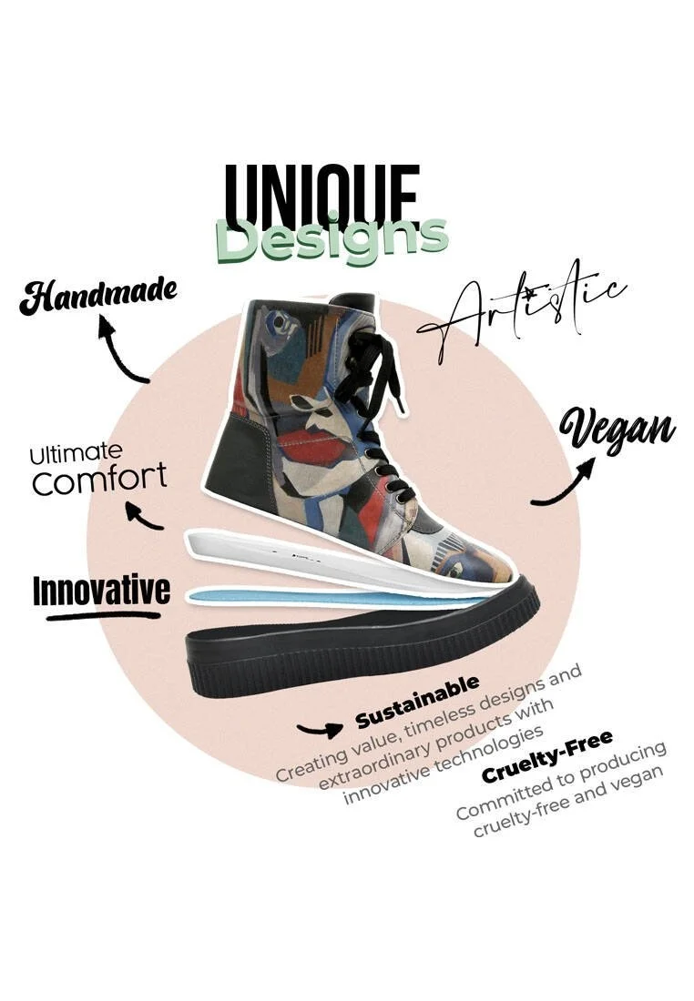 Women Vegan Leather Multicolor Long Boots - You Are Never Alone Design