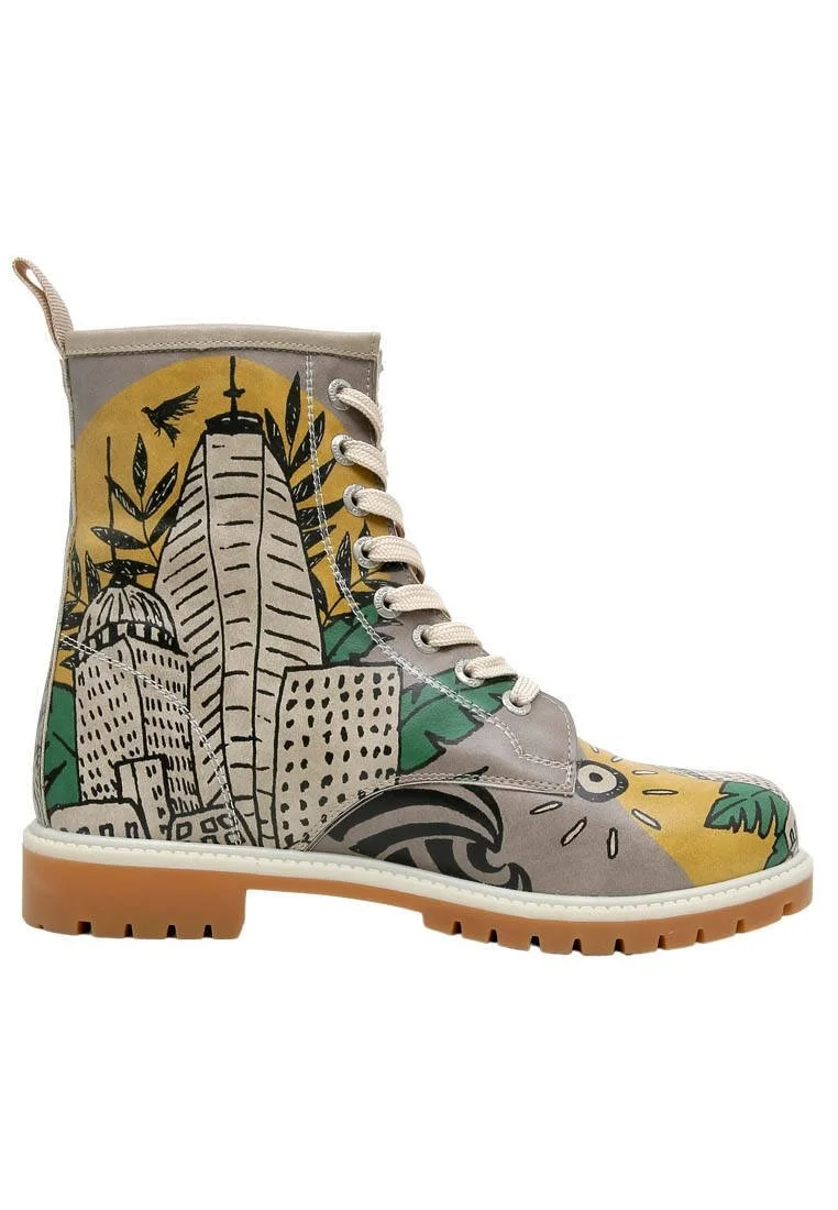 Women Vegan Leather Multicolor Long Boots - Fragile Design