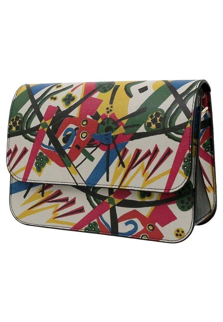 Women Vegan Leather Multicolor Handbag - Beauty in Chaos Design