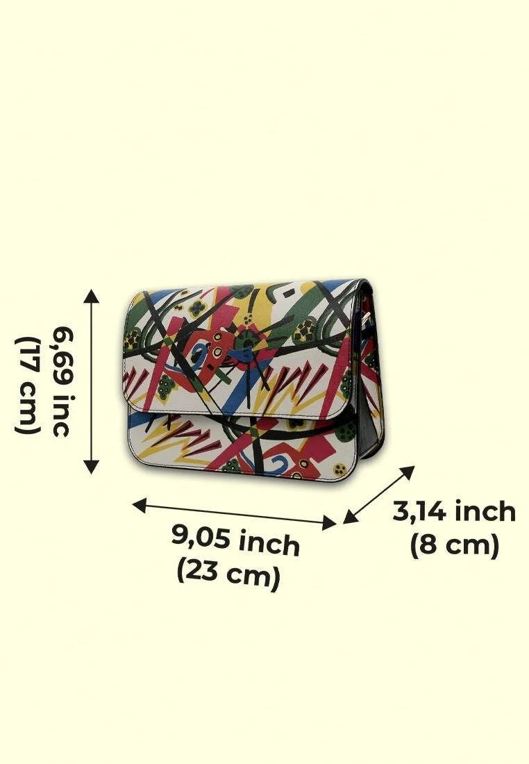 Women Vegan Leather Multicolor Handbag - Beauty in Chaos Design