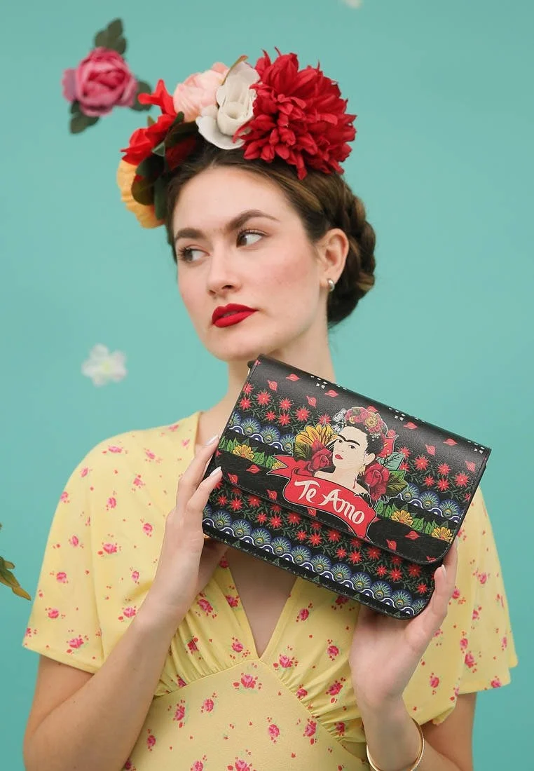 Women Vegan Leather Multicolor Purse - FKL Frida Kahlo Te Amo Design