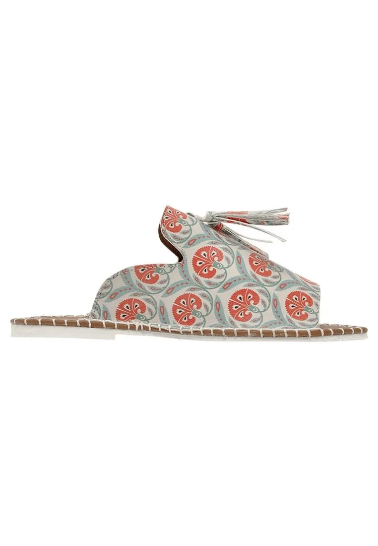 Women Vegan Leather Multicolor Slippers - Carnation Design