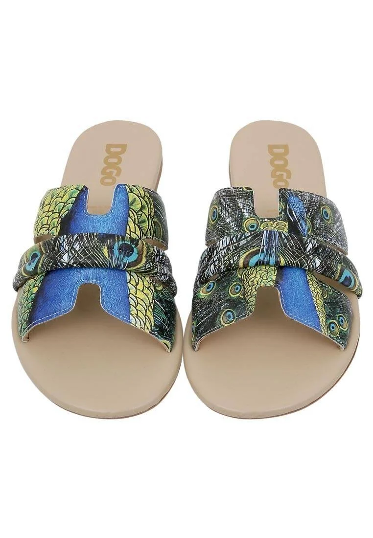 Women Vegan Leather Multicolor Slippers - All Beauty is in You Design