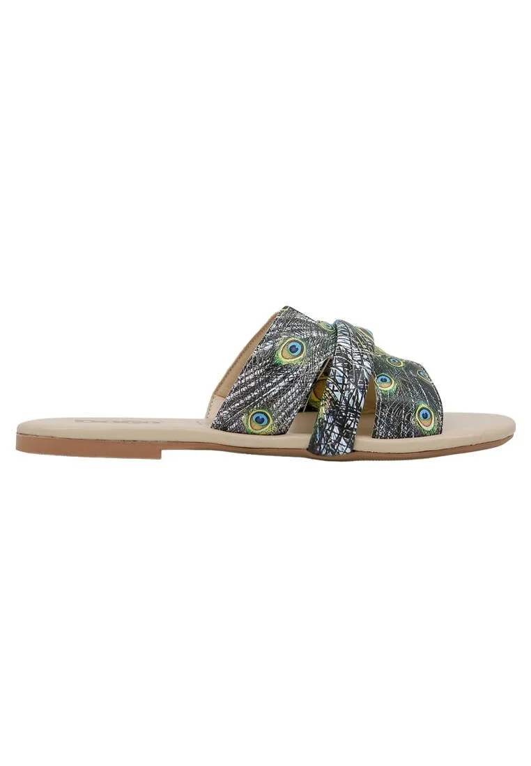 Women Vegan Leather Multicolor Slippers - All Beauty is in You Design