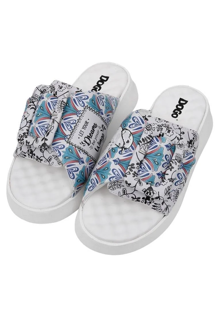 Women Vegan Leather Multicolor Slippers - Let Your Dreams Be Your Wings Design