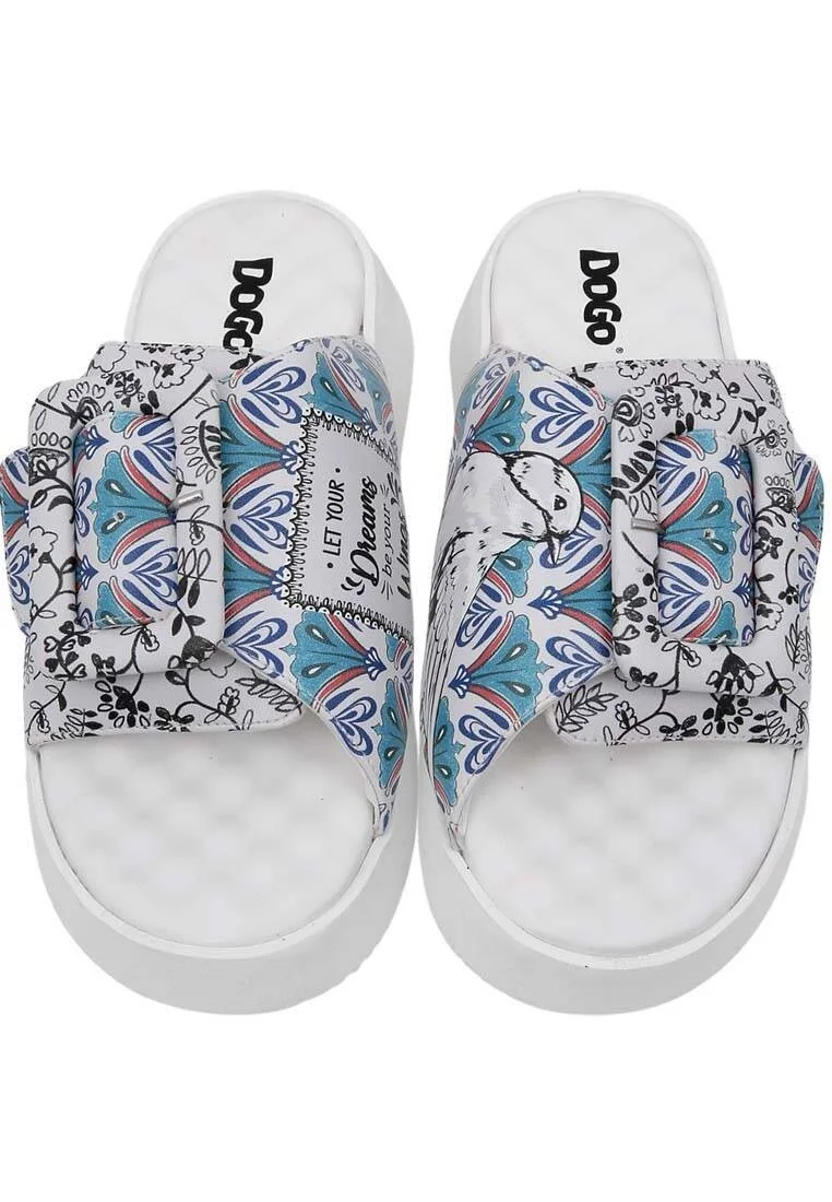 Women Vegan Leather Multicolor Slippers - Let Your Dreams Be Your Wings Design