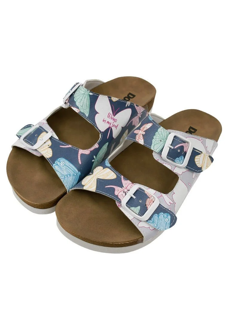 Women Vegan Leather Multicolor Slippers - Wings in My Soul Design