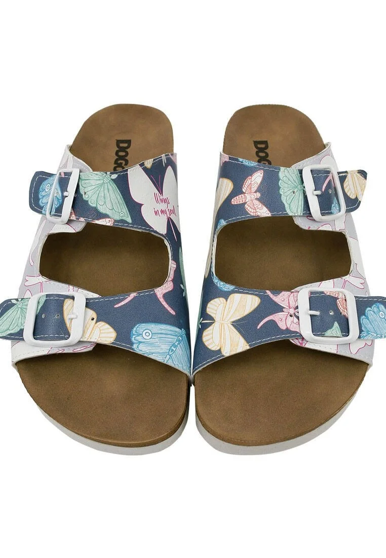 Women Vegan Leather Multicolor Slippers - Wings in My Soul Design
