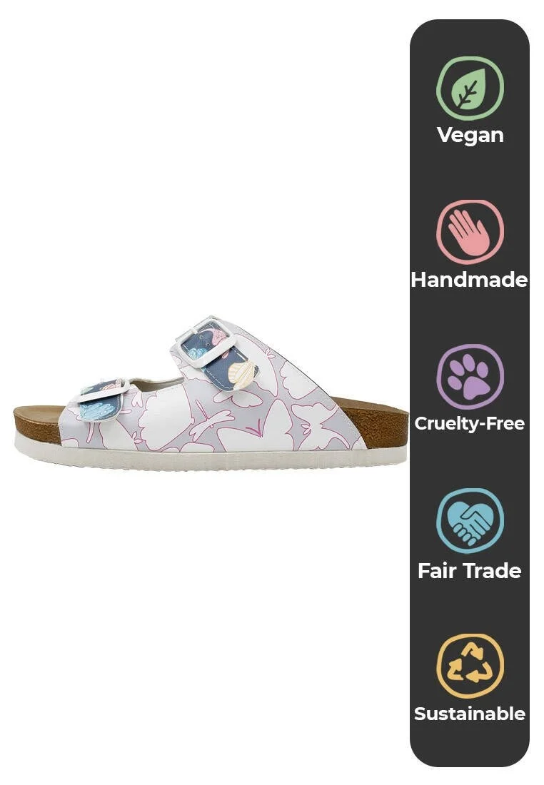 Women Vegan Leather Multicolor Slippers - Wings in My Soul Design