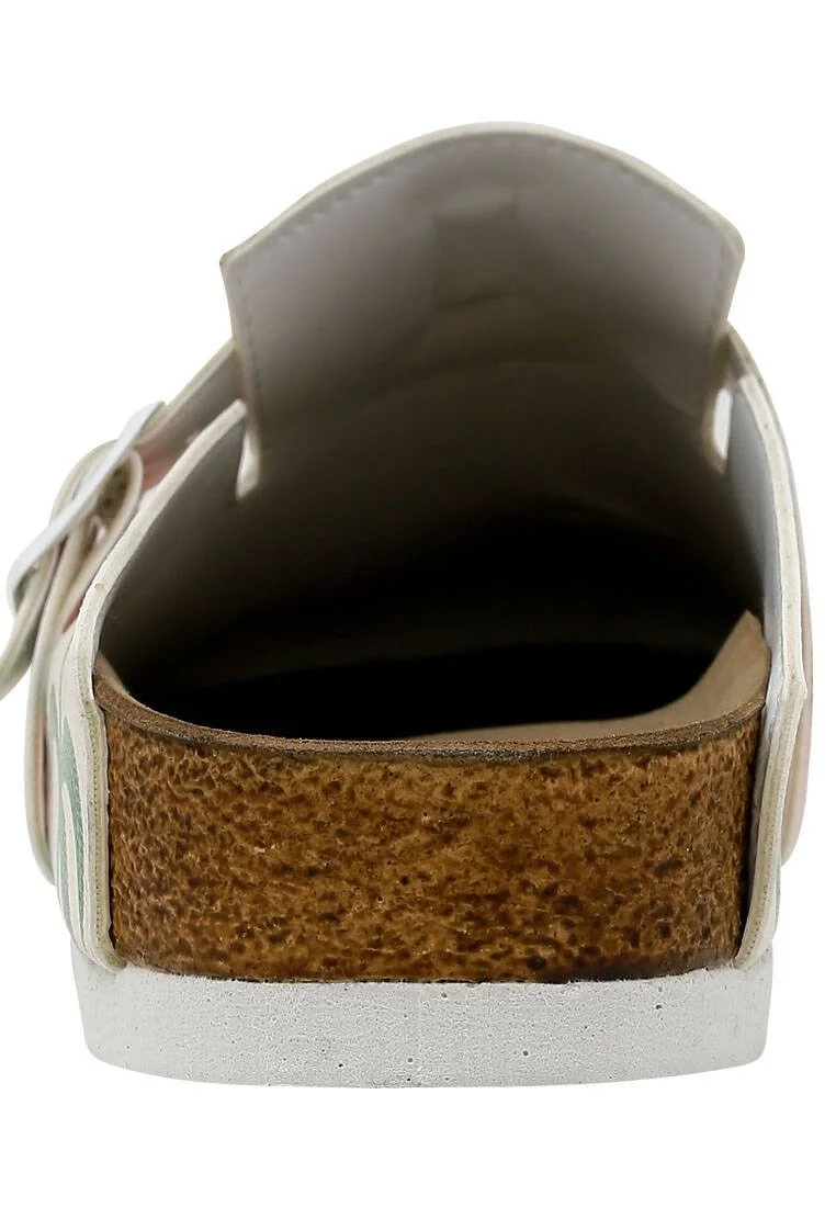 Women Vegan Leather Multicolor Slippers - Queen of the Beach Design