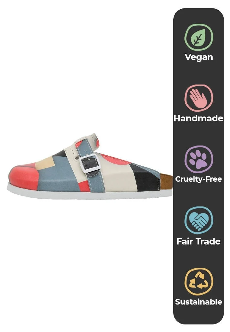 Women Vegan Leather Multicolor Slippers - Reflection of Colors Design