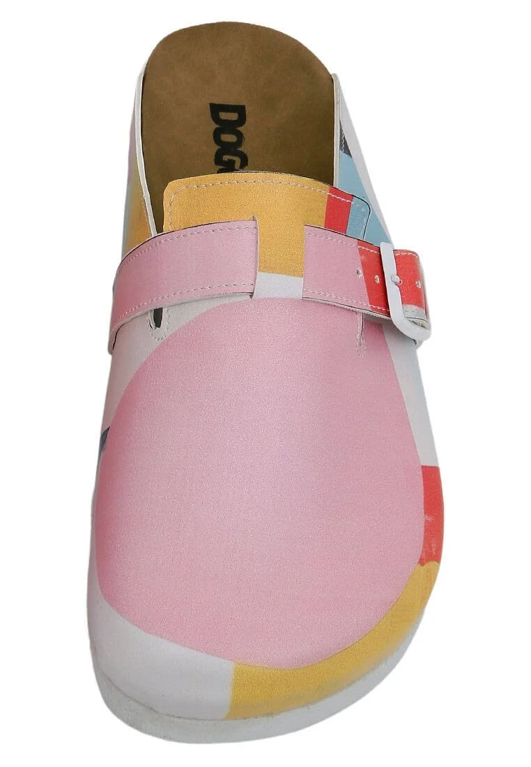 Women Vegan Leather Multicolor Slippers - Paint it with Colors Design