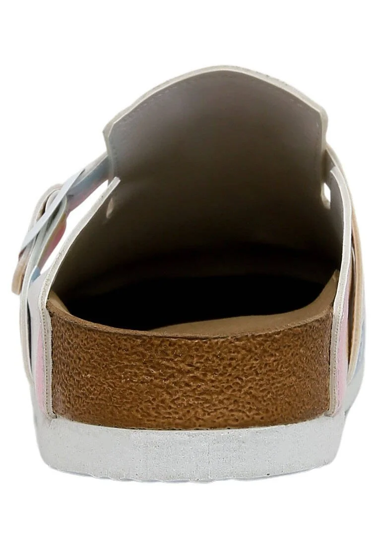 Women Vegan Leather Multicolor Slippers - Paint it with Colors Design