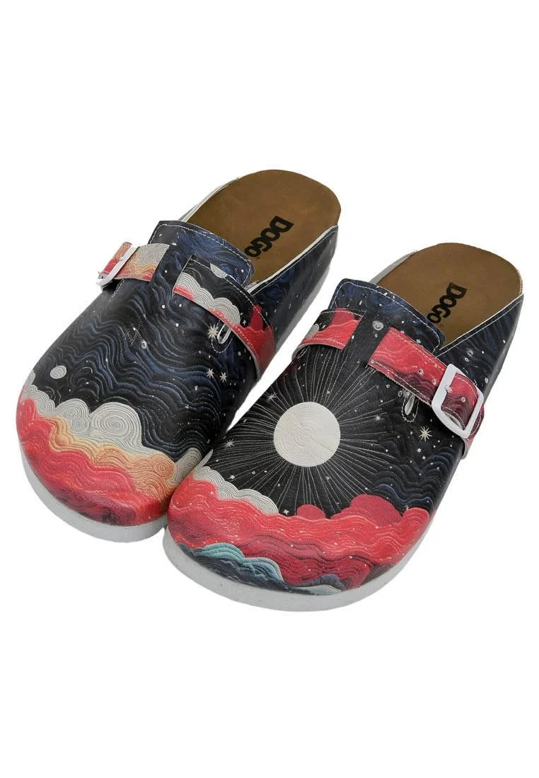 Women Vegan Leather Multicolor Slippers - Night Full of Sparkles Design