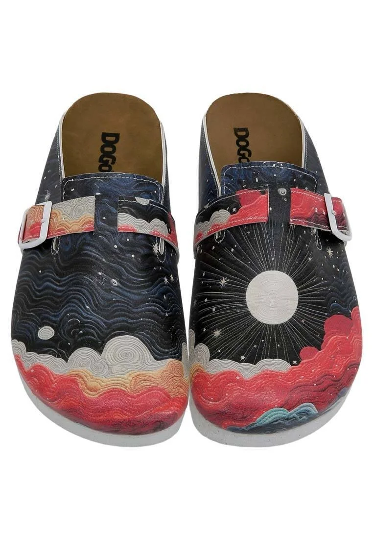 Women Vegan Leather Multicolor Slippers - Night Full of Sparkles Design