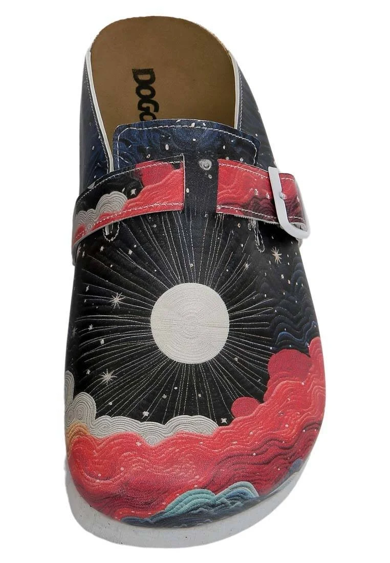 Women Vegan Leather Multicolor Slippers - Night Full of Sparkles Design