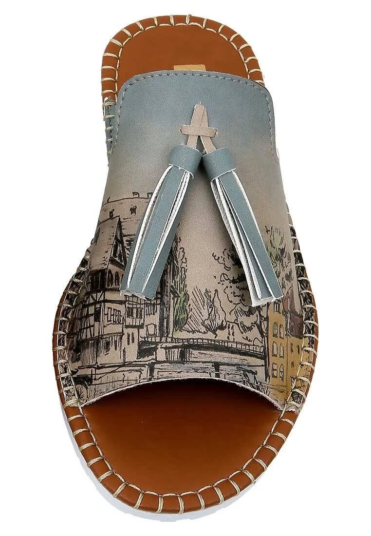 Women Vegan Leather Multicolor Slippers - Take a Walk Design