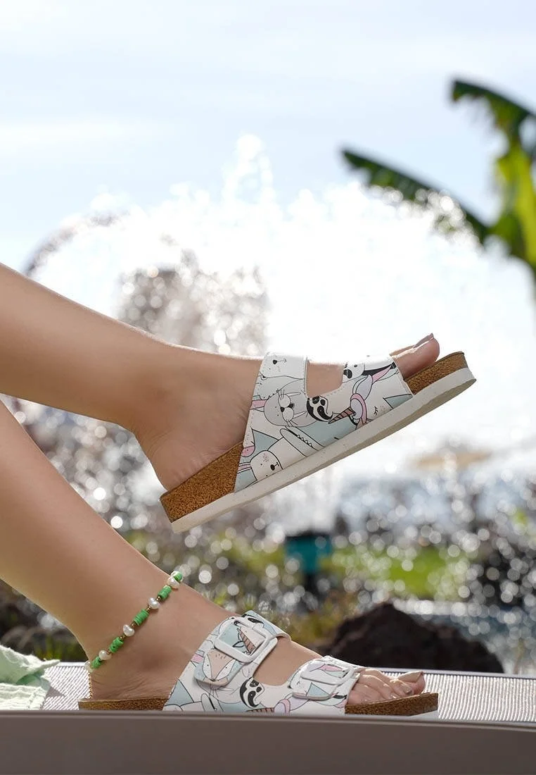 Women Vegan Leather Multicolor Slippers - OMG! So Cute Design