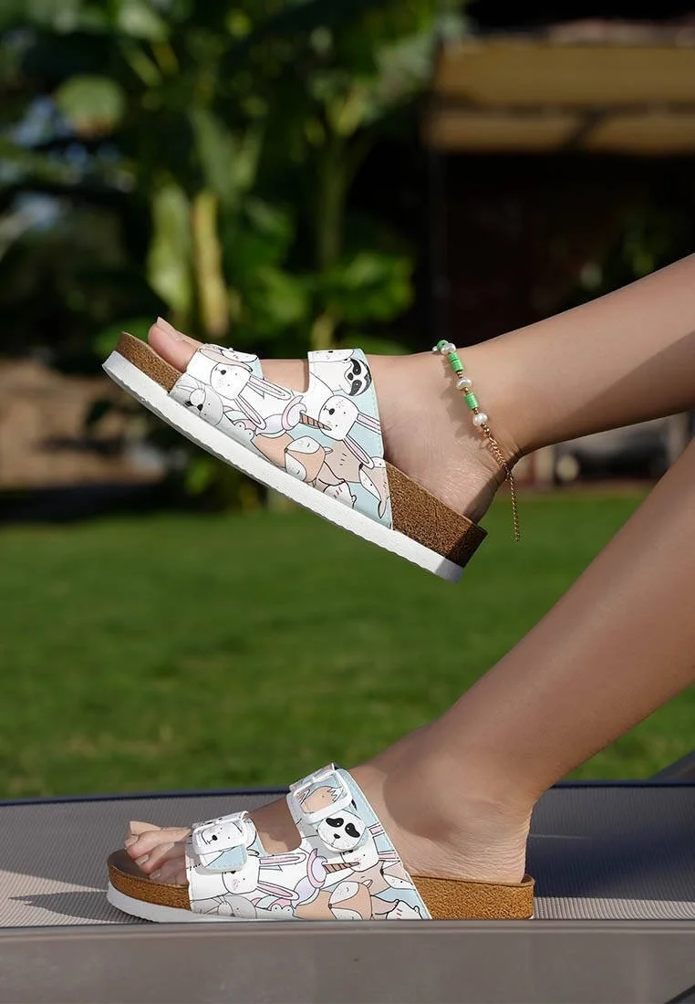 Women Vegan Leather Multicolor Slippers - OMG! So Cute Design