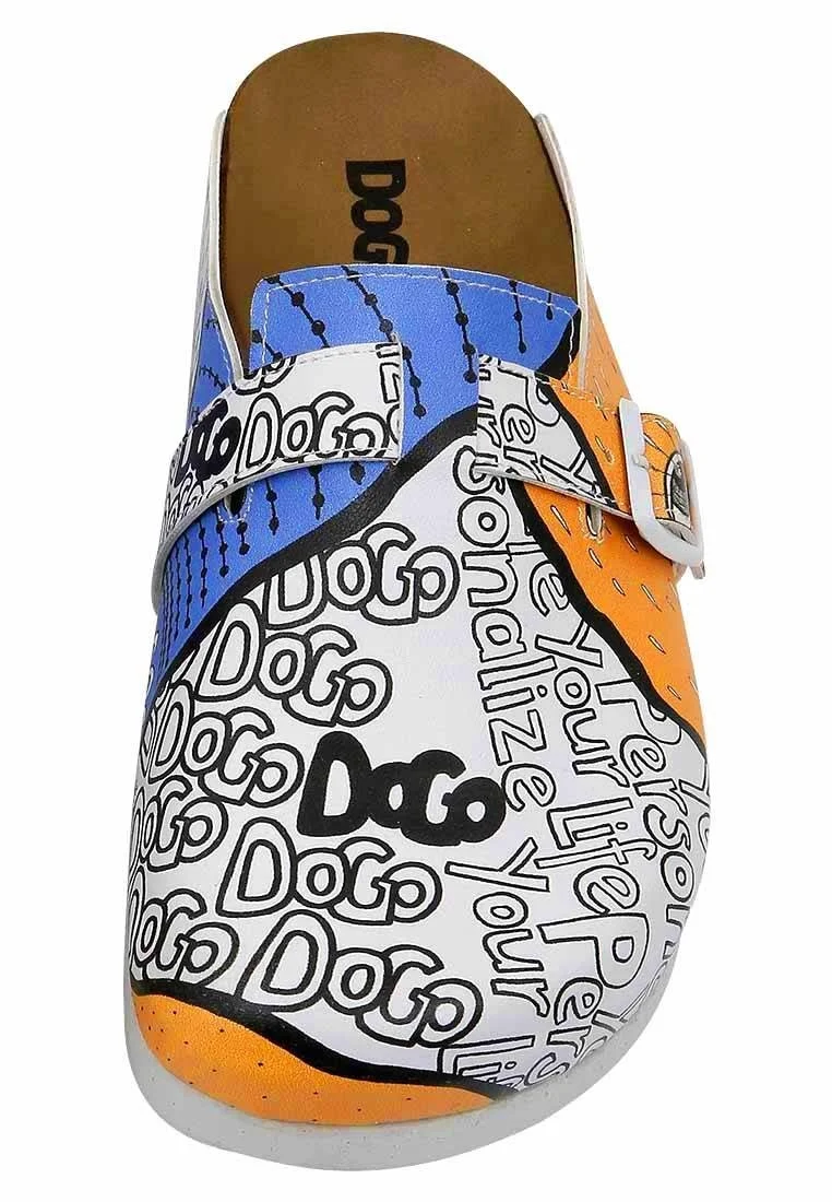 Women Vegan Leather Multicolor Slippers - Center View Design