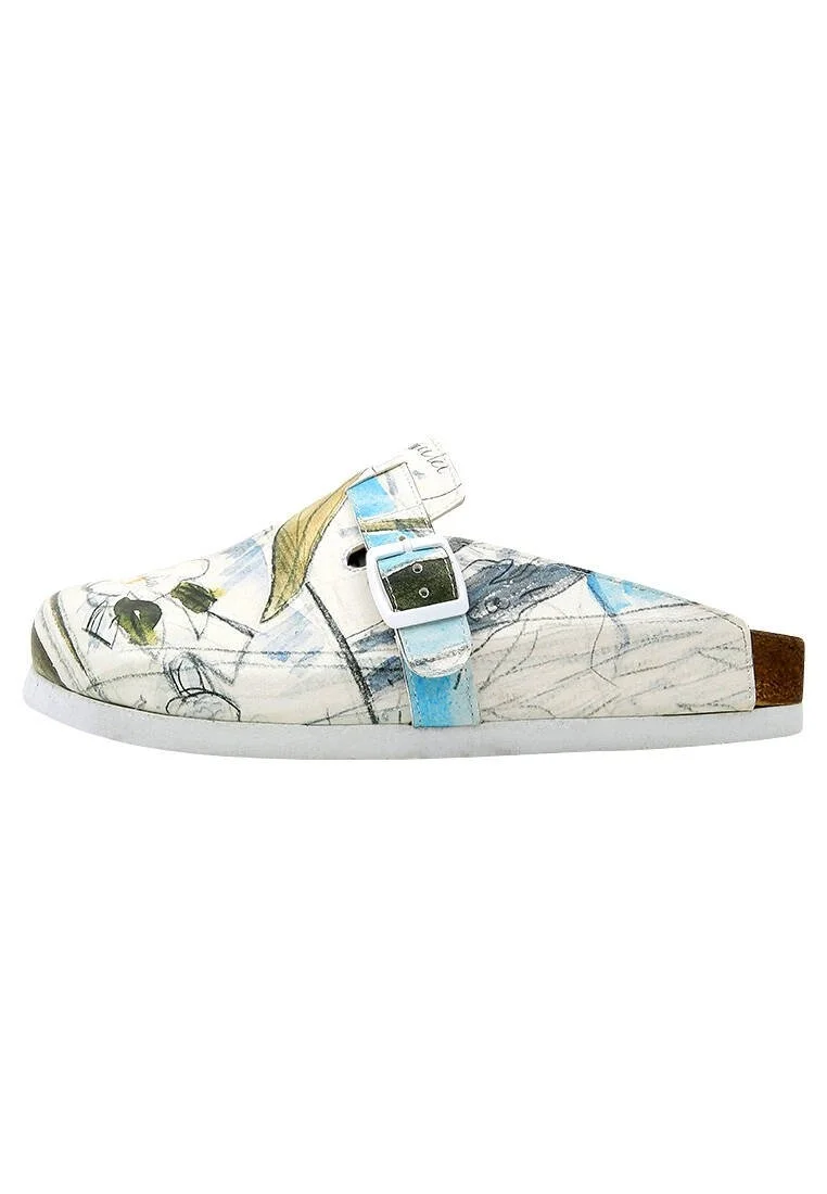 Women Vegan Leather Multicolor Slippers - Hartley's Flower Design