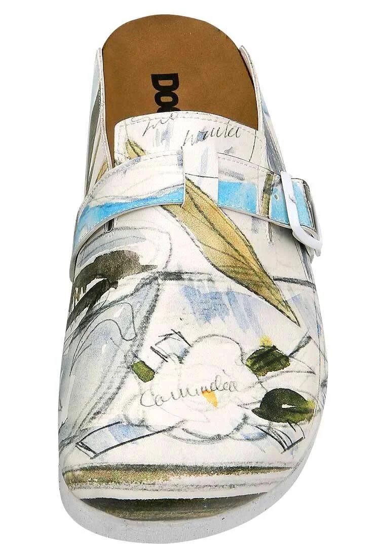 Women Vegan Leather Multicolor Slippers - Hartley's Flower Design