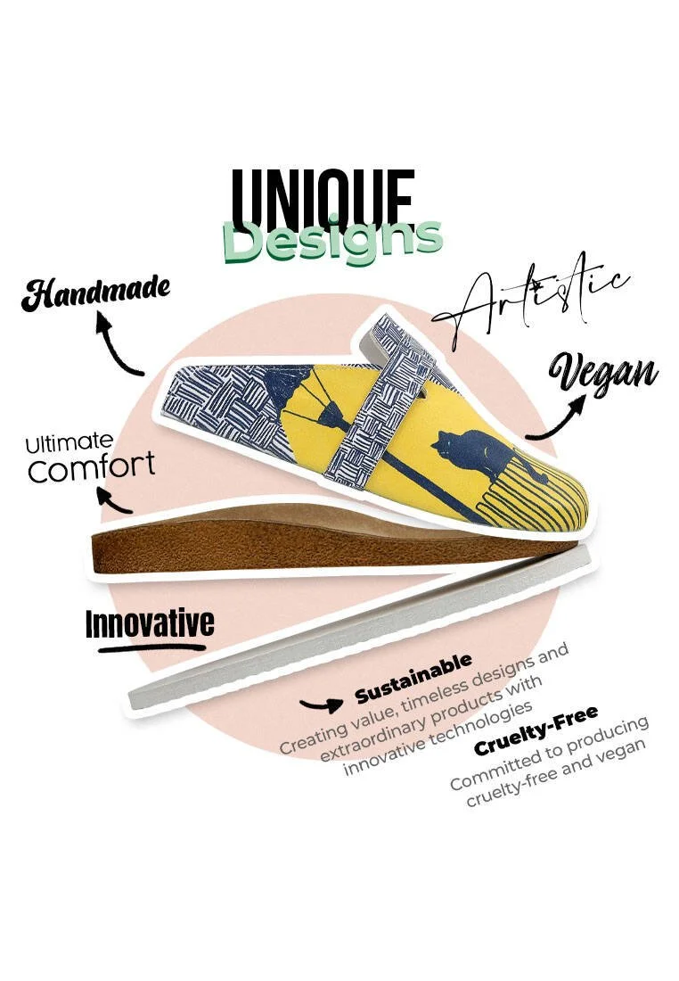 Women Vegan Leather Multicolor Slippers - Florasancat Design