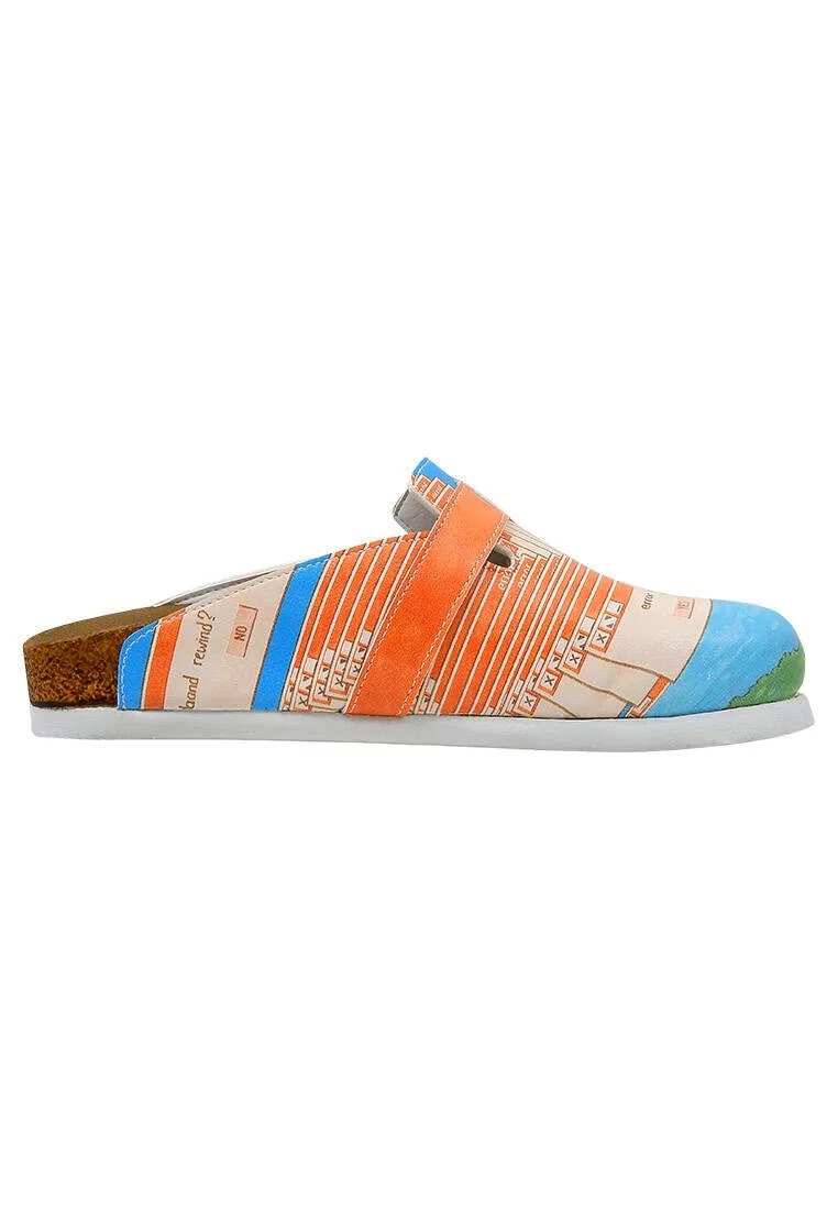 Women Vegan Leather Multicolor Slippers - Error Code Design